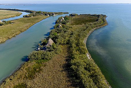 Aereal view of laguna di Marano